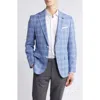 Hugo Boss Hutson Glen Check Slim Fit Sport Coat In Medium Blue