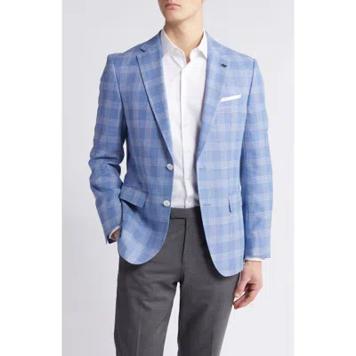 Hugo Boss Hutson Glen Check Slim Fit Sport Coat In Blue