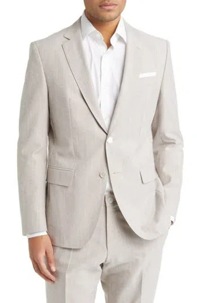 Hugo Boss Boss Hutson Cotton Blend Blazer In Gray