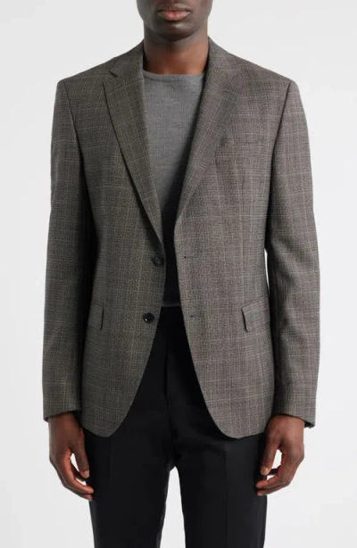 Hugo Boss Boss Hutson Crosshatch Virgin Wool Sport Coat In Gray