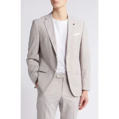 Hugo Boss Boss Hutson Mélange Cotton & Wool Blend Sport Coat In Medium Beige