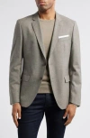 Hugo Boss Boss Hutson Microcheck Stretch Wool Sport Coat In Grey