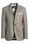 Hugo Boss Boss Hutson Microcheck Stretch Wool Sport Coat In Grey