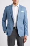 Hugo Boss Boss Hutson Plaid Virgin Wool Sport Coat In Blue