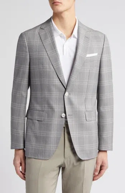 Hugo Boss Boss Hutson Plaid Virgin Wool Sport Coat In Grey Plaid