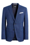 Hugo Boss Hutson Melange Micro Neat Slim Fit Sport Coat In Navy