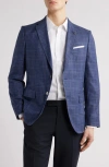 Hugo Boss Boss Hutson Plaid Virgin Wool Sport Coat In Blue