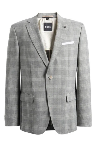 Hugo Boss Boss Hutson Slim Fit Grey Plaid Sport Coat In Multi
