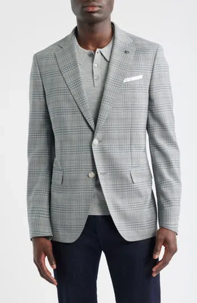 Hugo Boss Boss Hutson Slim Fit Plaid Sport Coat In Gray