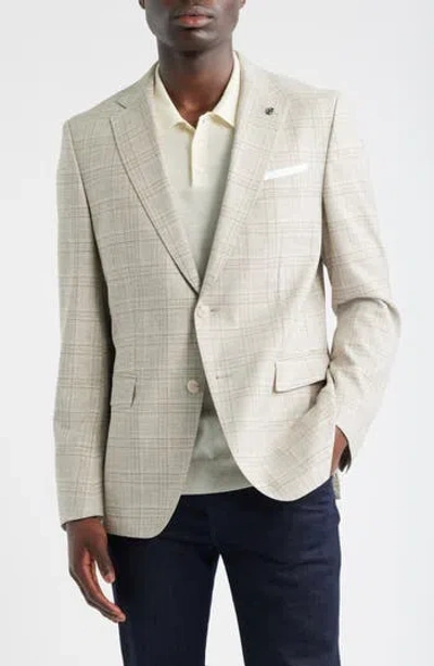 Hugo Boss Boss Hutson Slim Fit Plaid Sport Coat In White