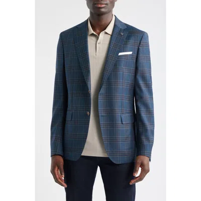 Hugo Boss Boss Hutson Slim Fit Plaid Virgin Wool Sport Coat