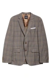 Hugo Boss Boss Hutson Slim Fit Plaid Virgin Wool Sport Coat In Light Beige