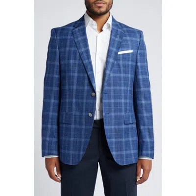 HUGO BOSS BOSS HUTSON SLIM FIT PLAID WOOL & SILK BLEND SPORT COAT