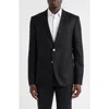 Hugo Boss Boss Hutson Slim Fit Textured Black Wool Sport Coat In Black