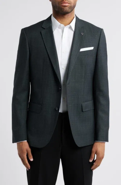Hugo Boss Boss Hutson Windowpane Check Wool Sport Coat In Open Green