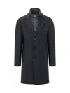 Hugo Boss Boss Bib-front Wool-blend Jacket In Blue