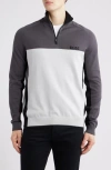 Hugo Boss Boss Hydro-x Water-repellent Half Zip In Light Grey