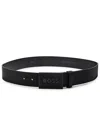 Hugo Boss Boss Icon Logo Leather Belt In Black