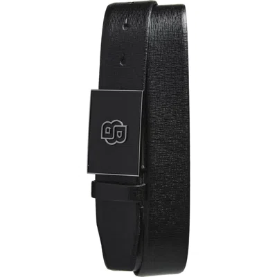 Hugo Boss Boss Icon Plaque Belt In Black