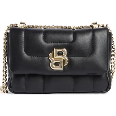 Hugo Boss Boss Icon Quilted Faux Leather Shoulder Bag In Black