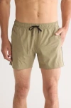 Hugo Boss Boss Iconic Stripe Board Shorts In Light Green