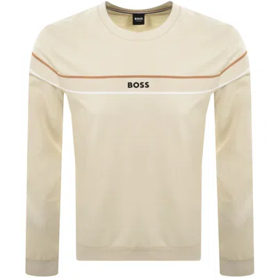Hugo Boss Boss Iconic Sweatshirt Open White In Multi