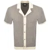 Hugo Boss Boss Iconico Knit Polo Beige In Gray