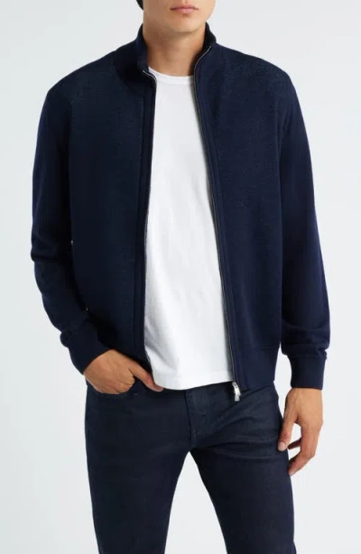 Hugo Boss Boss Illarione Mixed Media Jacket In Blue