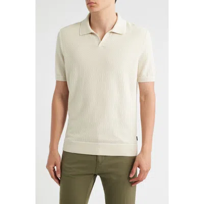 Hugo Boss Boss Isello Tipped Polo Sweater In White