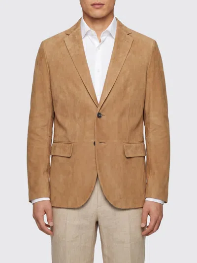 Hugo Boss Boss Jacket Men Color Beige In Brown