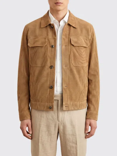 Hugo Boss Boss Jacket Men Color Beige In Brown