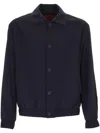 Hugo Boss Collared Buttoned Jacket Ribbed Hem