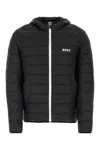 Hugo Boss Logo-print Padded-design Jacket In Black