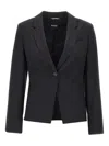 Hugo Boss Tailored Jacket Notched Lapels Front Pockets In Black
