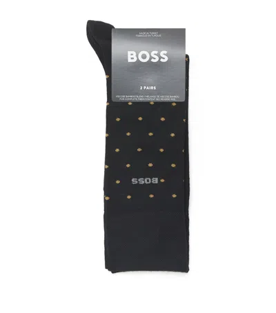 Hugo Boss Boss Jacquard Logo Socks In Black