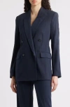 Hugo Boss Regular-fit Long-length Jacket In Denim-effect Twill In Blue