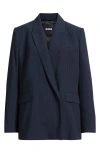 Hugo Boss Boss Janka Pinstripe Blazer In Blue