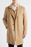 Hugo Boss Boss Jared 3-in-1 Coat With Removable Bib In Brown