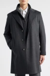 Hugo Boss Boss Jared 3-in-1 Coat With Removable Bib In Gray