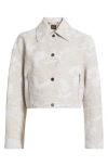 Hugo Boss Boss Jarlota Floral Jacquard Jacket In Light Beige