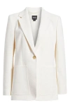 Hugo Boss Boss Jasena Textured One-button Blazer In Soft Cream Ottoman