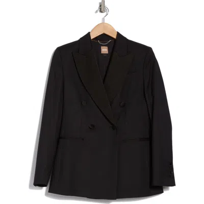 Hugo Boss Boss Jatuxa Peaked Lapel Blazer In Black