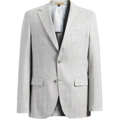 Hugo Boss Boss Jeff Regular Fit Grey Mélange Silk & Wool Sport Coat In Gray