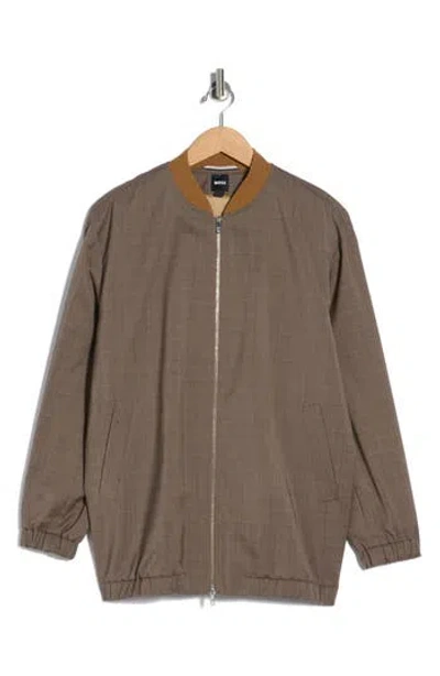 Hugo Boss Boss Jemata Check Bomber In Brown