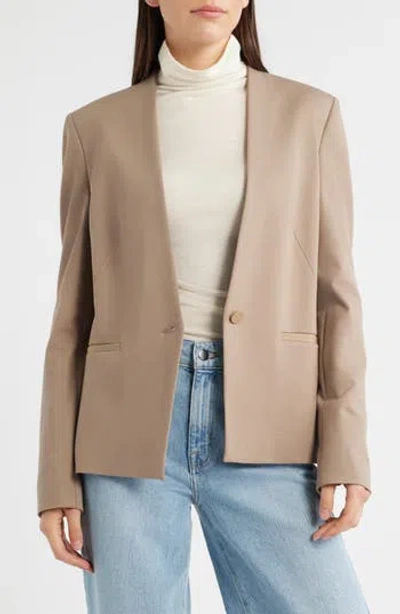 Hugo Boss Boss Jemma One-button Blazer In Neutral