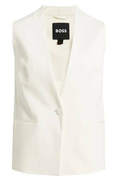 Hugo Boss Jawikiri Mandarin Collar Double Breasted Shirt In White