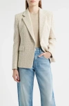 Hugo Boss Boss Jia Cotton Blend Tweed Blazer In Neutral