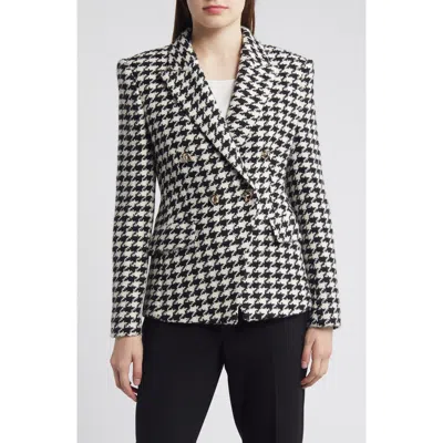 HUGO BOSS BOSS JIA HOUNDSTOOTH DOUBLE BREASTED BLAZER