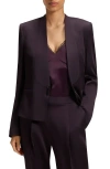 Hugo Boss Boss Jia One-button Blazer In Purple