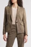 Hugo Boss Boss Jia One-button Blazer In Teak Sharkskin